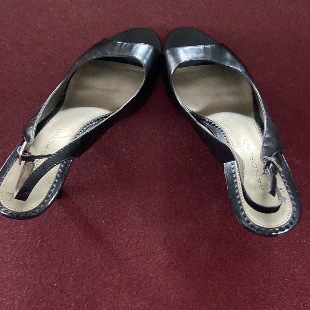 Black open toe sling back banolino heels - Picture 4 of 6